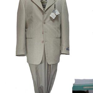 ALBERTO CELINI 2 PIECE 4B MEN'S SUIT HIHGT QUILIT ITALIAN POLYESTER TAFFETA FAB.